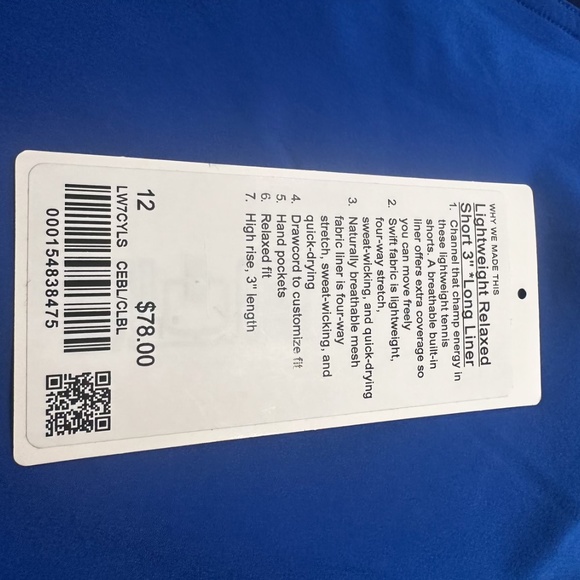 Blue Lululemon size 12 shorts - Picture 3 of 3